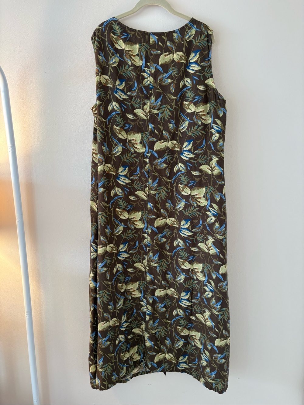 Liz Claiborne LINEN Sleeveless Floral 90s Tie Back Maxi Dress - Picture 10 of 11